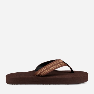 Teva Original Mush Men's Stripes Brown Flip Flops CA47952 Canada Sale